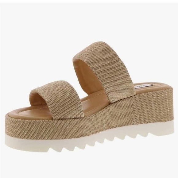 Steve Madden Women's Defuse Espadrille Wedge Sandal Raffia Size 10 - Picture 4 of 8